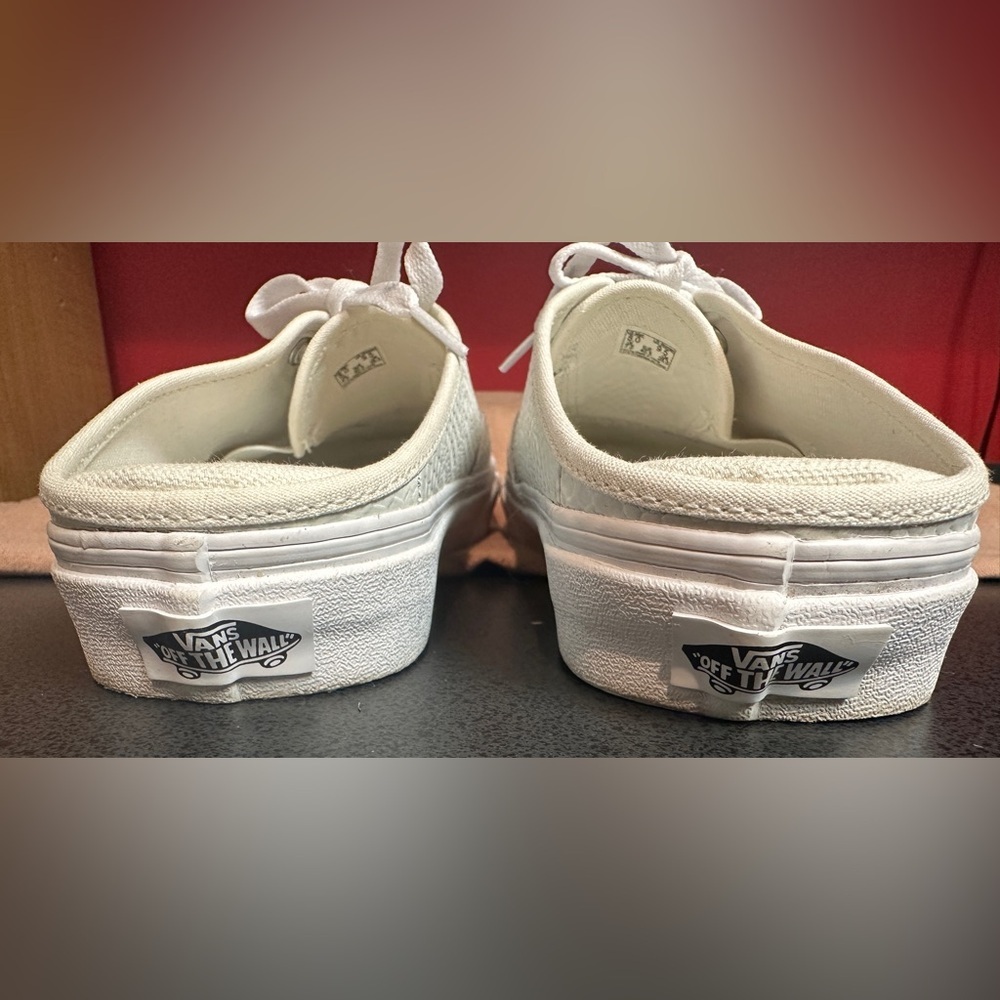 Vans White Leather Authentic Mule Python Blanc Wo… - image 3